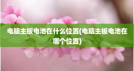 电脑主板电池在什么位置(电脑主板电池在哪个位置)