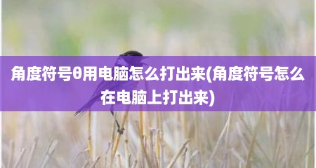 角度符号θ用电脑怎么打出来(角度符号怎么在电脑上打出来)