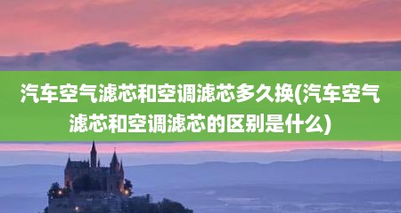 汽车空气滤芯和空调滤芯多久换(汽车空气滤芯和空调滤芯的区别是什么)