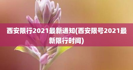 西安限行2021最新通知(西安限号2021最新限行时间)