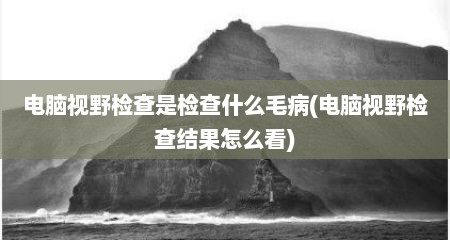 电脑视野检查是检查什么毛病(电脑视野检查结果怎么看)