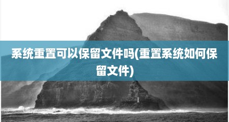 系统重置可以保留文件吗(重置系统如何保留文件)