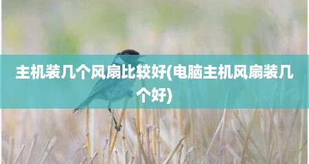 主机装几个风扇比较好(电脑主机风扇装几个好)