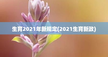 生育2021年新规定(2021生育新政)