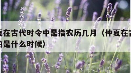 仲夏在古代时令中是指农历几月（仲夏在古代指的是什么时候）