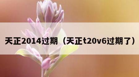 天正2014过期（天正t20v6过期了）