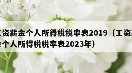 工资薪金个人所得税税率表2019（工资薪金个人所得税税率表2023年）