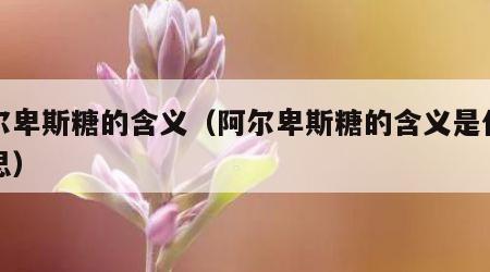 阿尔卑斯糖的含义（阿尔卑斯糖的含义是什么意思）