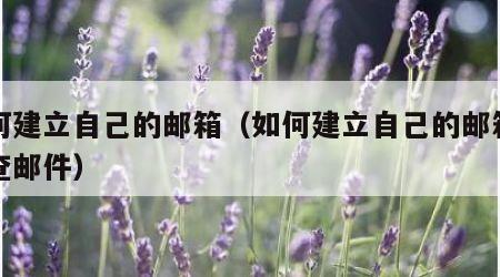 如何建立自己的邮箱（如何建立自己的邮箱怎么查邮件）