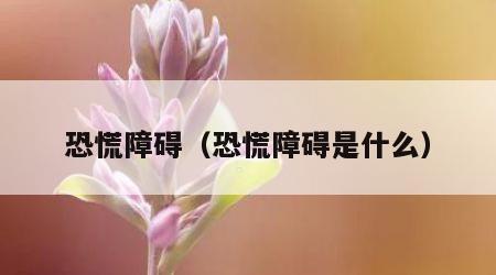 恐慌障碍（恐慌障碍是什么）