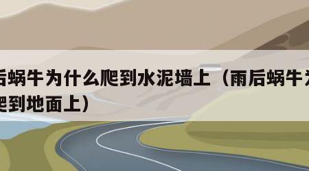 雨后蜗牛为什么爬到水泥墙上（雨后蜗牛为什么爬到地面上）