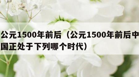 公元1500年前后（公元1500年前后中国正处于下列哪个时代）