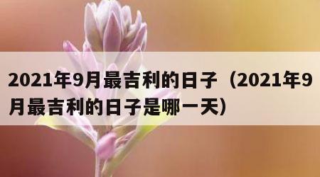 2021年9月最吉利的日子（2021年9月最吉利的日子是哪一天）