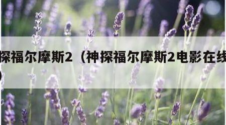 神探福尔摩斯2（神探福尔摩斯2电影在线观看）