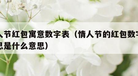 情人节红包寓意数字表（情人节的红包数字的意思是什么意思）