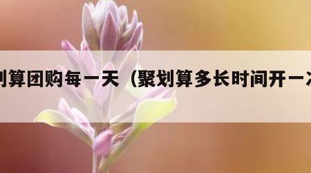 聚划算团购每一天（聚划算多长时间开一次团）