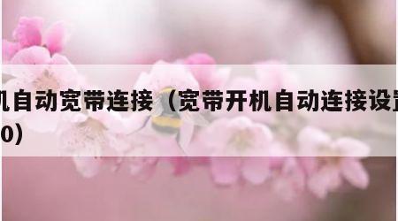 开机自动宽带连接（宽带开机自动连接设置win10）