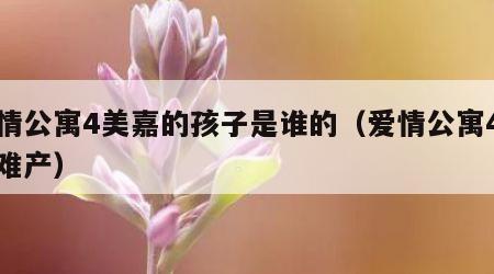 爱情公寓4美嘉的孩子是谁的（爱情公寓4美嘉难产）