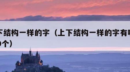 上下结构一样的字（上下结构一样的字有哪些100个）