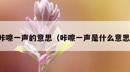 咔嚓一声的意思（咔嚓一声是什么意思）