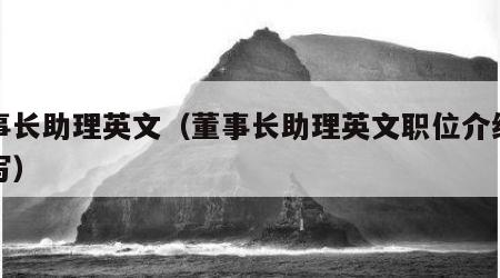 董事长助理英文（董事长助理英文职位介绍怎么写）