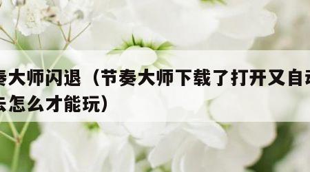 节奏大师闪退（节奏大师下载了打开又自动退出去怎么才能玩）