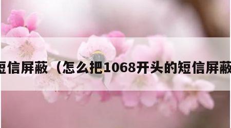 短信屏蔽（怎么把1068开头的短信屏蔽）