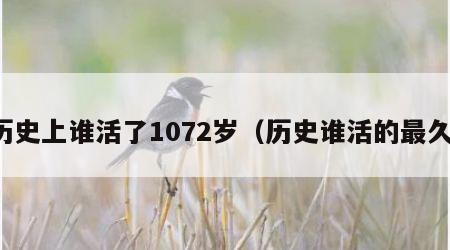 历史上谁活了1072岁（历史谁活的最久）