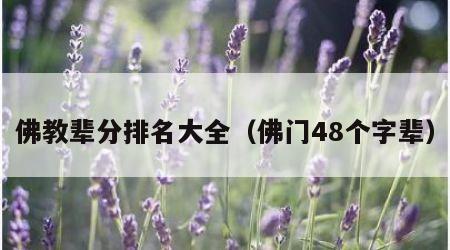 佛教辈分排名大全（佛门48个字辈）