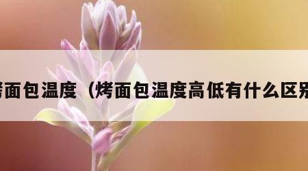 烤面包温度（烤面包温度高低有什么区别）