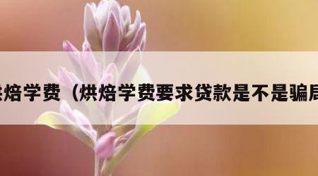 烘焙学费（烘焙学费要求贷款是不是骗局）