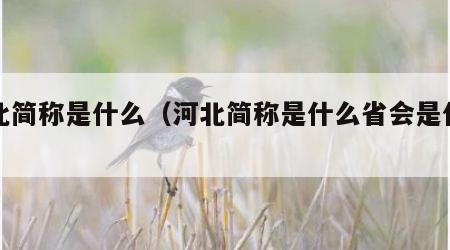 河北简称是什么（河北简称是什么省会是什么）