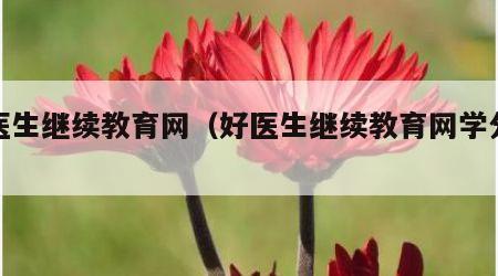 好医生继续教育网（好医生继续教育网学分查询）