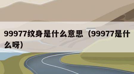 99977纹身是什么意思（99977是什么呀）