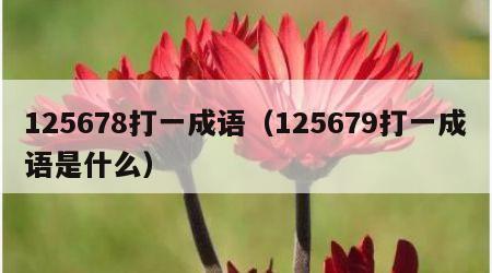 125678打一成语（125679打一成语是什么）