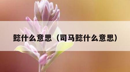 懿什么意思（司马懿什么意思）