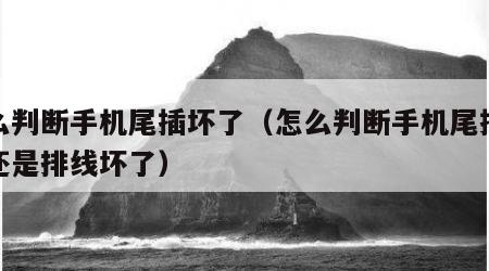 怎么判断手机尾插坏了（怎么判断手机尾插坏了还是排线坏了）