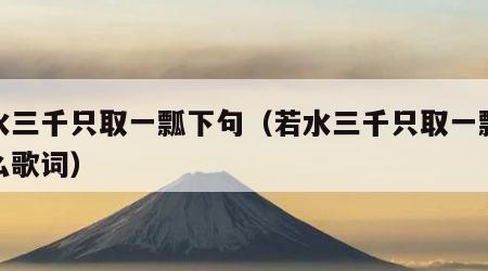 若水三千只取一瓢下句（若水三千只取一瓢是什么歌词）