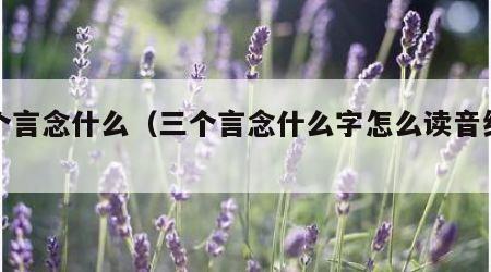 三个言念什么（三个言念什么字怎么读音组词）