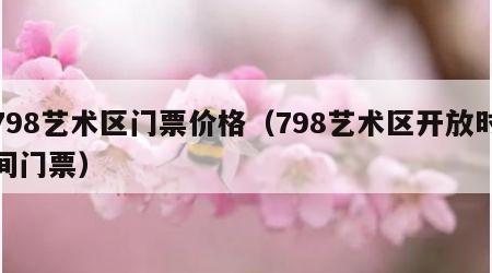 798艺术区门票价格（798艺术区开放时间门票）