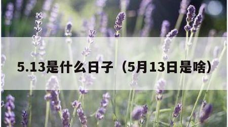 5.13是什么日子（5月13日是啥）