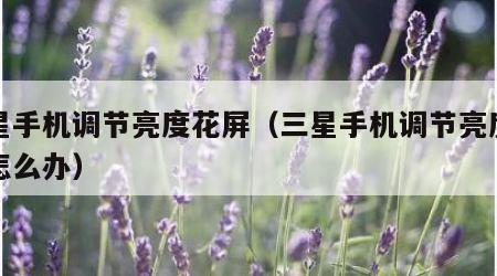 三星手机调节亮度花屏（三星手机调节亮度花屏怎么办）