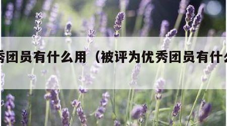 优秀团员有什么用（被评为优秀团员有什么用）