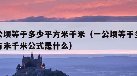 一公顷等于多少平方米千米（一公顷等于多少平方米千米公式是什么）