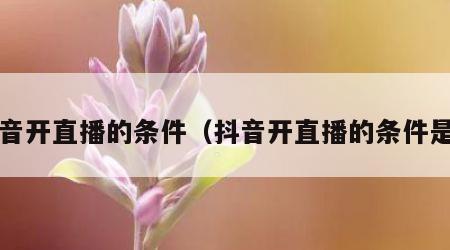 抖音开直播的条件（抖音开直播的条件是?）