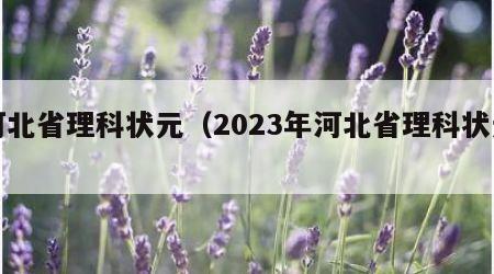 河北省理科状元（2023年河北省理科状元）