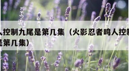 鸣人控制九尾是第几集（火影忍者鸣人控制九尾是第几集）