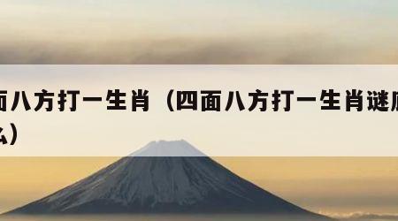 四面八方打一生肖（四面八方打一生肖谜底是什么）