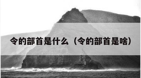 令的部首是什么（令的部首是啥）