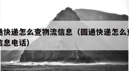 圆通快递怎么查物流信息（圆通快递怎么查物流信息电话）